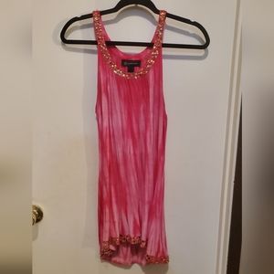 INC, long, pink sequence top. Size Medium.